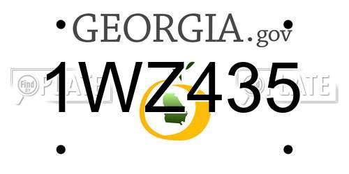 1WZ435 Georgia License Plate