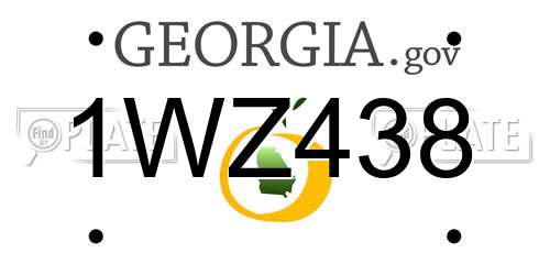 1WZ438 Georgia License Plate