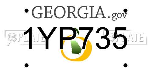 1YP735 Georgia License Plate