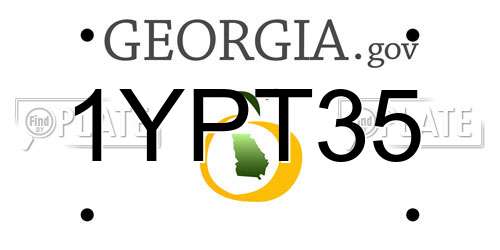 1YPT35 Georgia License Plate