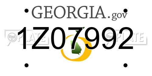 1Z07992 Georgia License Plate