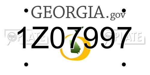 1Z07997 Georgia License Plate