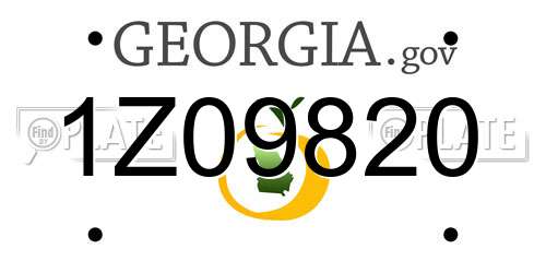 1Z09820 Georgia License Plate