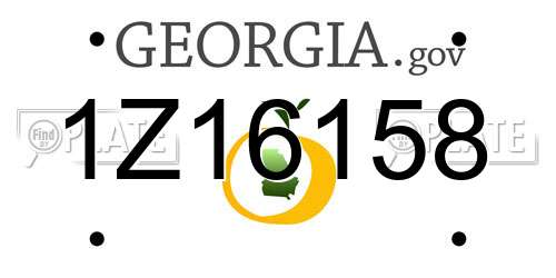 1Z16158 Georgia License Plate