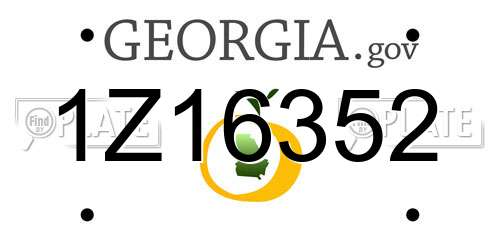 1Z16352 Georgia License Plate