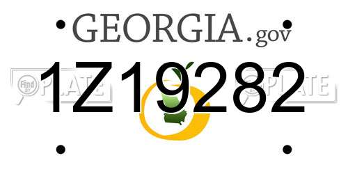 1Z19282 Georgia License Plate
