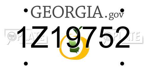 1Z19752 Georgia License Plate