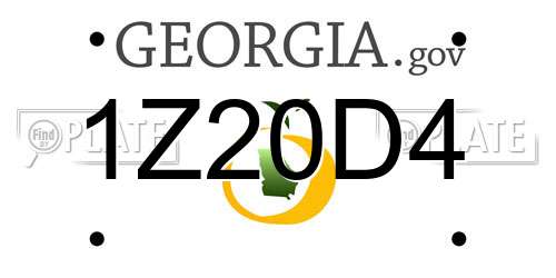1Z20D4 Georgia License Plate
