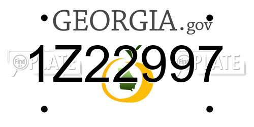 1Z22997 Georgia License Plate
