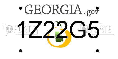 1Z22G5 Georgia License Plate