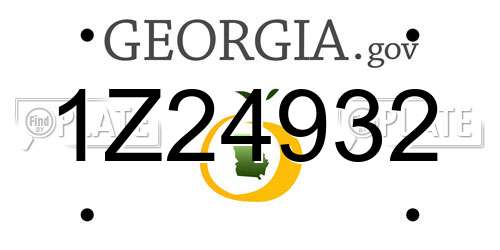 1Z24932 Georgia License Plate
