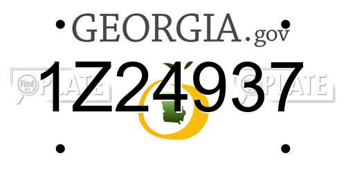 1Z24937 Georgia License Plate