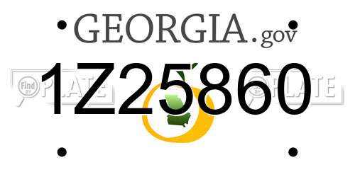 1Z25860 Georgia License Plate