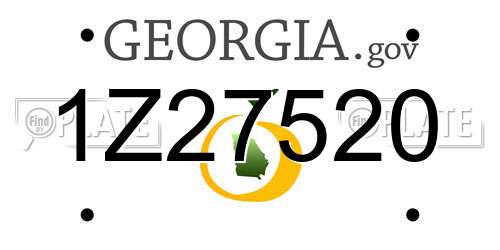 1Z27520 Georgia License Plate