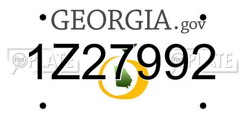 1Z27992 Georgia License Plate