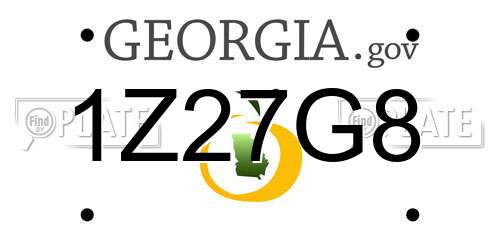 1Z27G8 Georgia License Plate