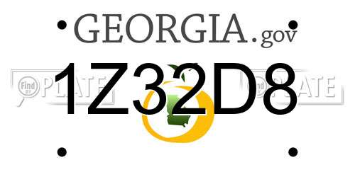 1Z32D8 Georgia License Plate