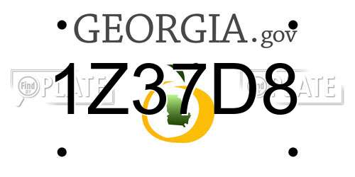 1Z37D8 Georgia License Plate