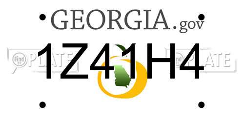 1Z41H4 Georgia License Plate