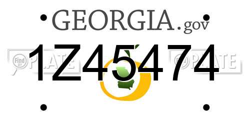 1Z45474 Georgia License Plate