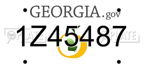 1Z45487 Georgia License Plate