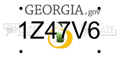 1Z47V6 Georgia License Plate