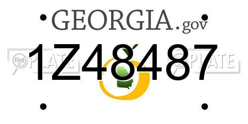 1Z48487 Georgia License Plate