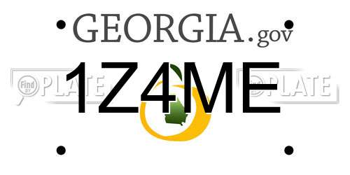 1Z4ME Georgia License Plate