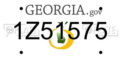 1Z51575 Georgia License Plate