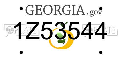 1Z53544 Georgia License Plate