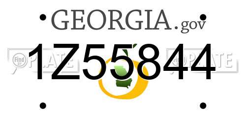 1Z55844 Georgia License Plate