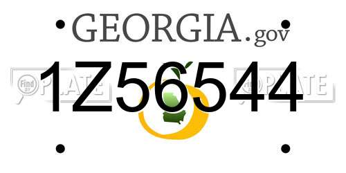 1Z56544 Georgia License Plate