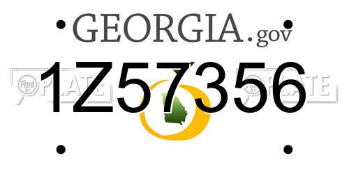 1Z57356 Georgia License Plate