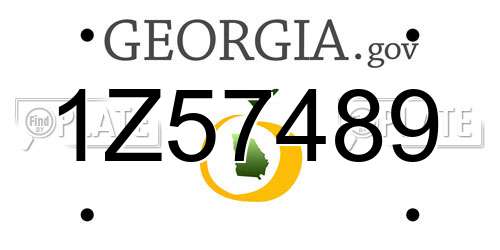 1Z57489 Georgia License Plate