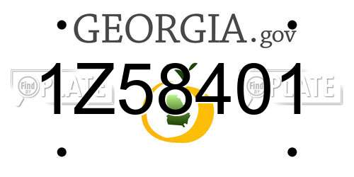 1Z58401 Georgia License Plate