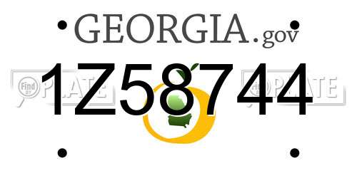 1Z58744 Georgia License Plate