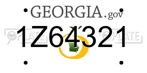 1Z64321 Georgia License Plate
