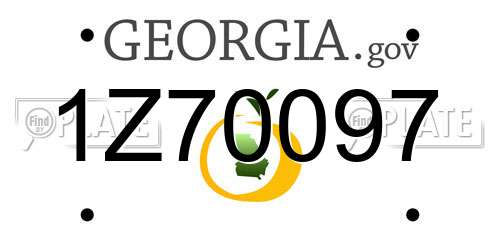 1Z70097 Georgia License Plate