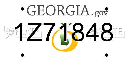 1Z71848 Georgia License Plate