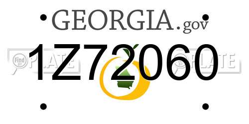 1Z72060 Georgia License Plate