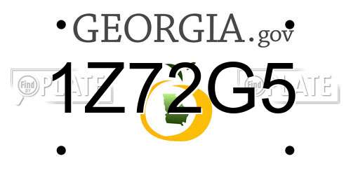 1Z72G5 Georgia License Plate