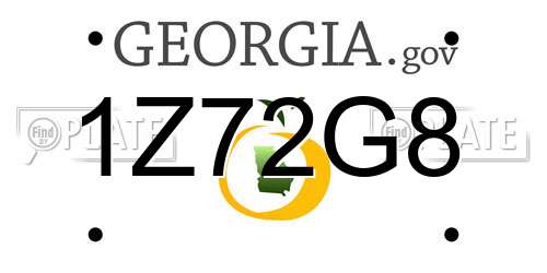 1Z72G8 Georgia License Plate