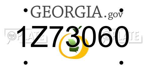 1Z73060 Georgia License Plate