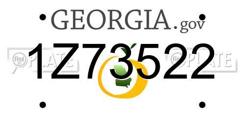 1Z73522 Georgia License Plate