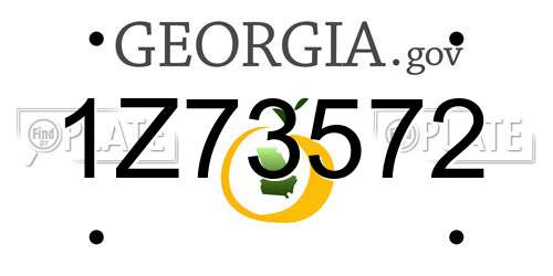 1Z73572 Georgia License Plate
