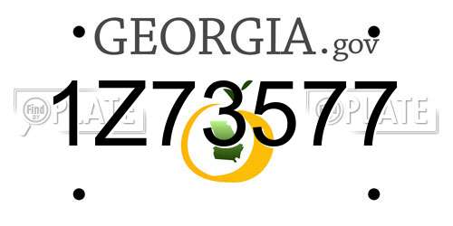 1Z73577 Georgia License Plate