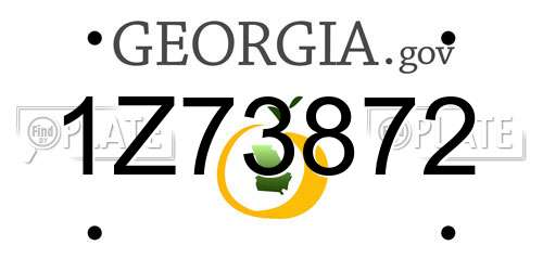 1Z73872 Georgia License Plate