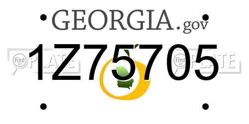 1Z75705 Georgia License Plate