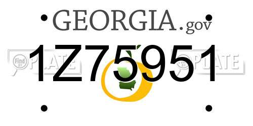1Z75951 Georgia License Plate