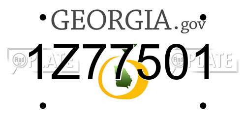 1Z77501 Georgia License Plate